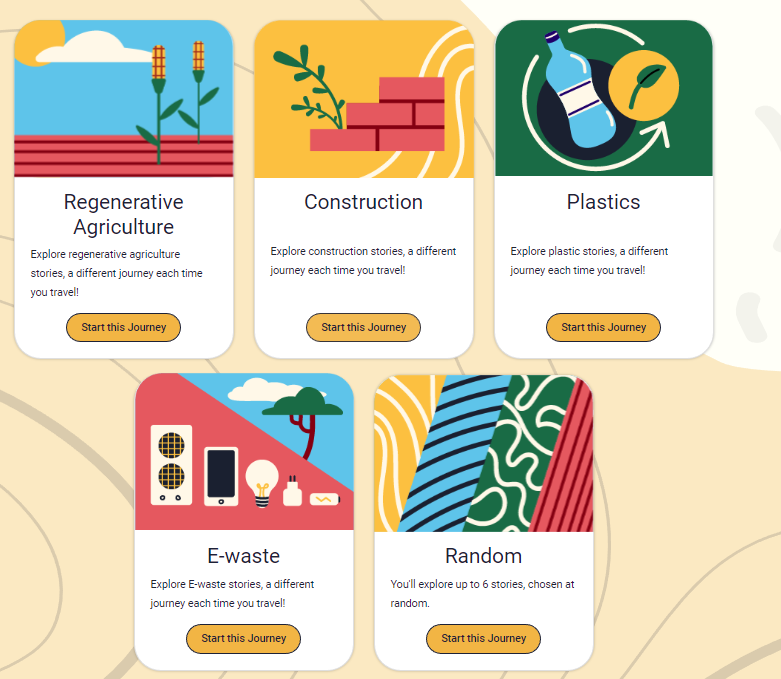 Screenshot mockup of illustrations in context